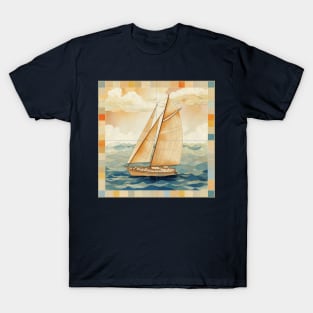 A Sailboat on a Tile T-Shirt